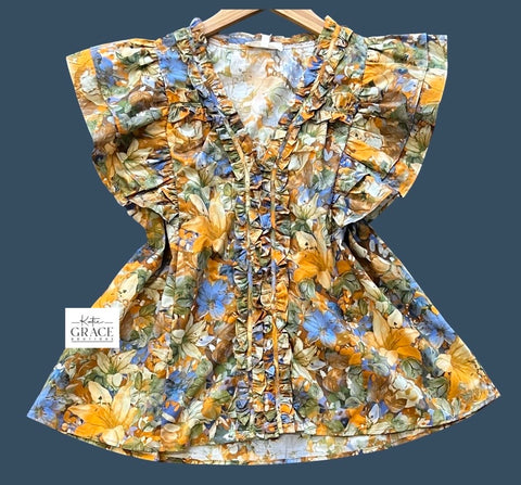 "Charlotte" Floral Blouse - The Katie Grace Boutique