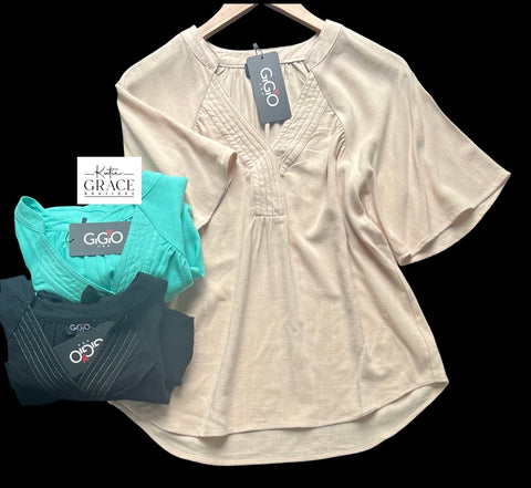 "Naya" Linen Blend Blouse, 3 colors - The Katie Grace Boutique