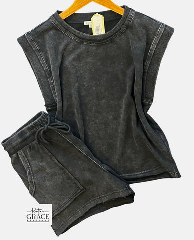 "Lacie" Matching Mineral Washed Set - The Katie Grace Boutique