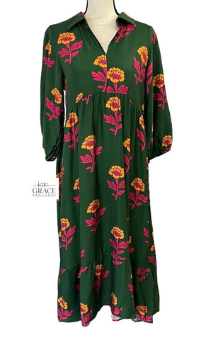 "Sunflower" Midi Dress - The Katie Grace Boutique