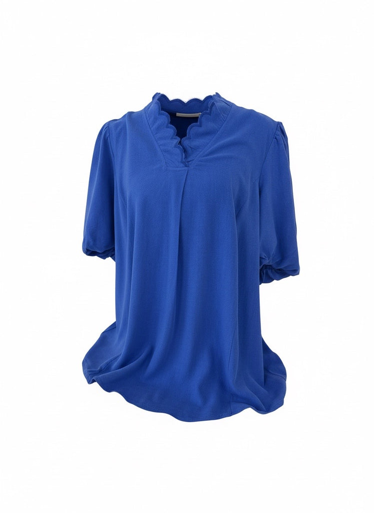 "Alicia" Linen Blend Blouse - The Katie Grace Boutique