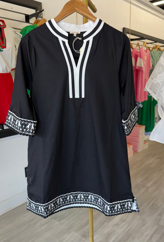 "Clara" Embroidered Shift Dress - The Katie Grace Boutique