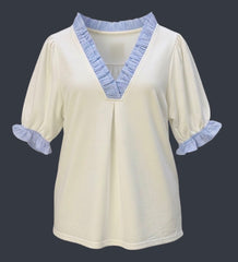 "Sutton" Striped Ruffle Details - The Katie Grace Boutique
