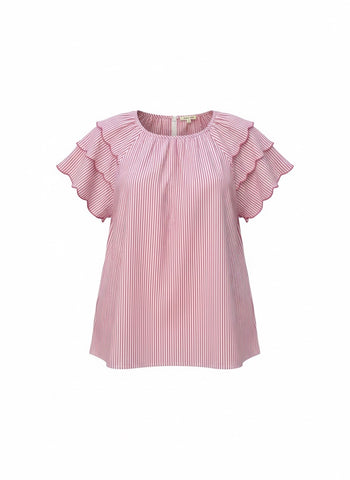 "Buffy" Striped  Blouse - The Katie Grace Boutique