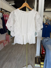 "Savanah" Peplum Blouse - The Katie Grace Boutique