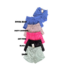 "Erin" Curly  Ribbed Shorts - The Katie Grace Boutique