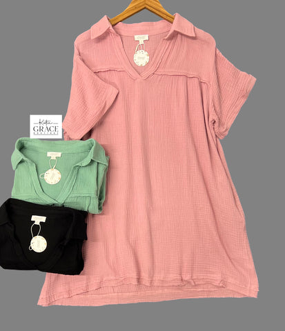 "Nina" Soft Cotton Dress - The Katie Grace Boutique