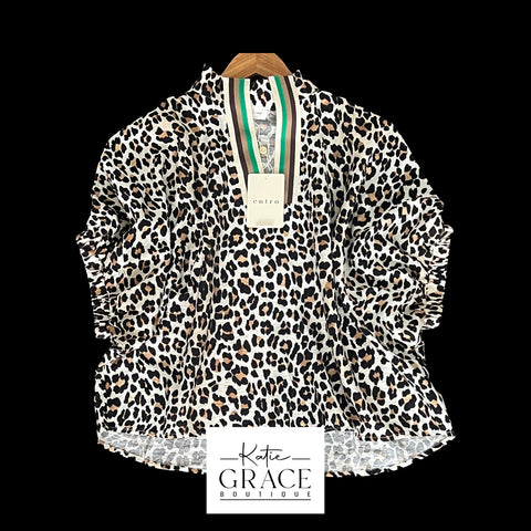 "Bella" Leopard Blouse - The Katie Grace Boutique