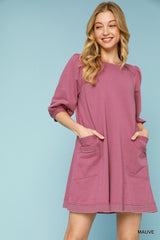 "Violet" French Terry Dress - The Katie Grace Boutique
