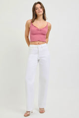 "Nina" High Rise White Jeans - The Katie Grace Boutique