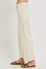 "Tessie" Cropped Cream Jeans - The Katie Grace Boutique