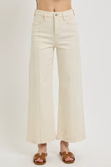 "Tessie" Cropped Cream Jeans - The Katie Grace Boutique