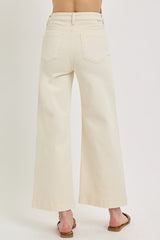 "Tessie" Cropped Cream Jeans - The Katie Grace Boutique