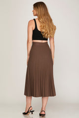 "Juliette" Pleated Sweater Midi Skirt - The Katie Grace Boutique