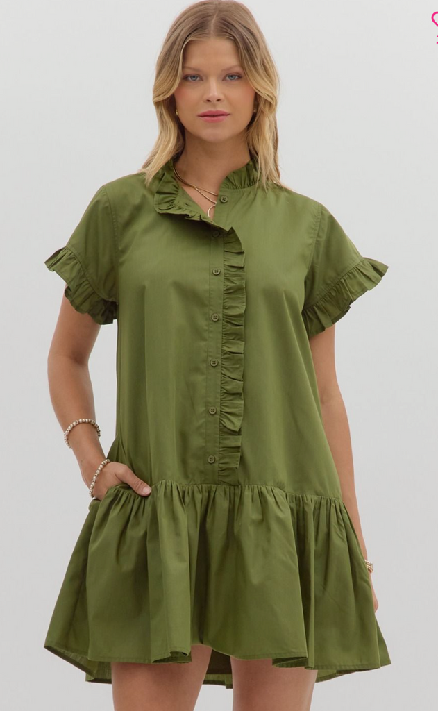 "Olivia" Ruffled Dress - The Katie Grace Boutique