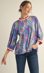 "Mitzi" Floral Top - The Katie Grace Boutique
