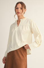 "Allie" Long Sleeve Blouse, 2 colors - The Katie Grace Boutique