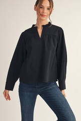 "Allie" Long Sleeve Blouse, 2 colors - The Katie Grace Boutique