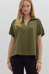 "Kell" Collared Blouse - The Katie Grace Boutique