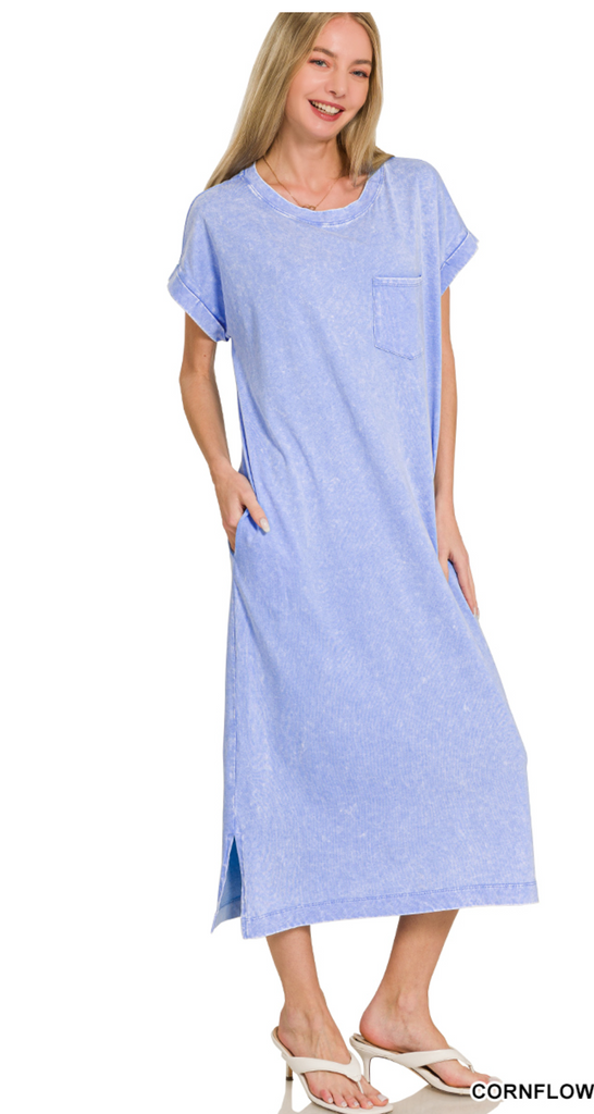 "Jessie" Mineral Washed Dress - The Katie Grace Boutique
