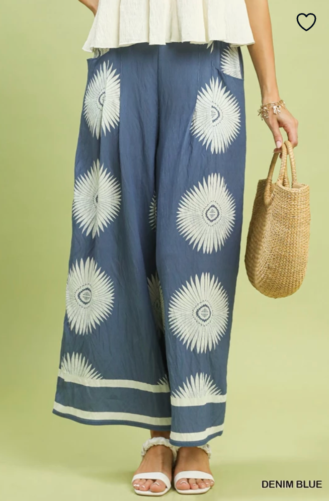 "Naimo" Wide Leg Print Pants