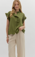 "Briley" Ruffled Blouse, 4 colors - The Katie Grace Boutique