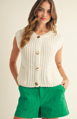 "Chasely" White Sweater - The Katie Grace Boutique
