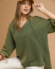 "Tessie" Mineral Washed Top - The Katie Grace Boutique