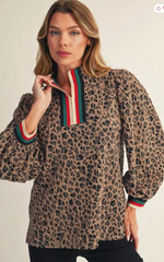 "Simone" Leopard Print with Gucci Stripes - The Katie Grace Boutique