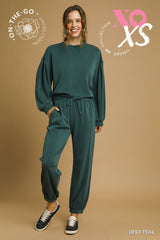 "Lydia" Cupro Matching Separates, Teal - The Katie Grace Boutique