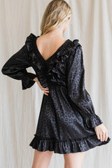 "Tina" Satin Leopard Dress - The Katie Grace Boutique