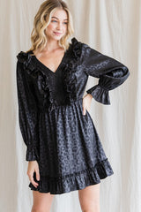 "Tina" Satin Leopard Dress - The Katie Grace Boutique