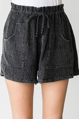 "Leora" Mineral  Washed Shorts - The Katie Grace Boutique