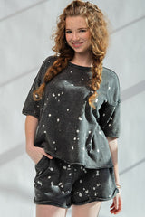 "Pearl" Bleached Mineral Washed Shorts - The Katie Grace Boutique