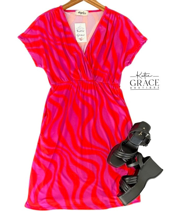 "Rhonda" Surplice Dress - The Katie Grace Boutique