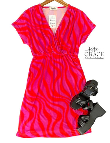 "Rhonda" Surplice Dress - The Katie Grace Boutique
