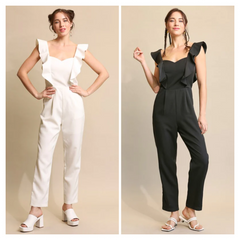 SALE! "Jillian" Ruffled Jumpsuit - The Katie Grace Boutique