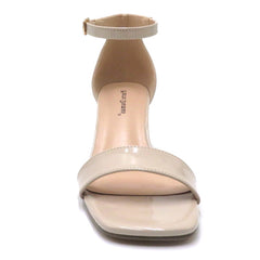 "Becka" Patent Nude Heeled Sandal - The Katie Grace Boutique